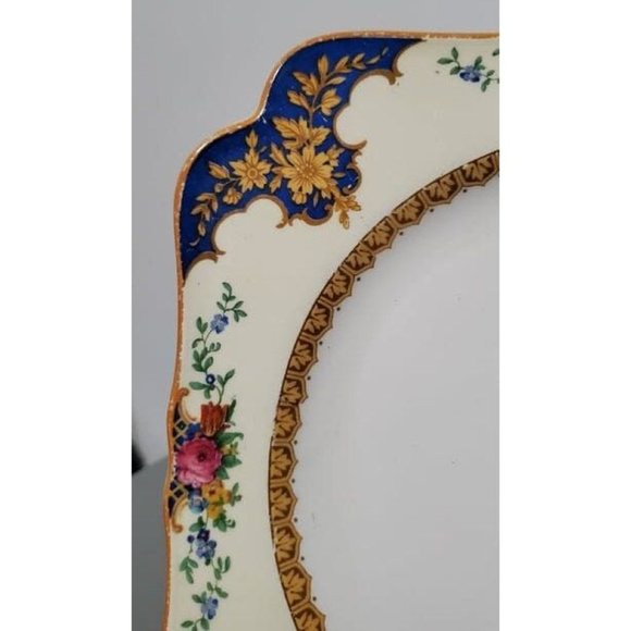 Vintage Royal Denby Plate Regd Number 768985, Larkspur Flowers, red and blue - Picture 4 of 5